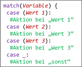 Mehrfachauswahl als Python Code