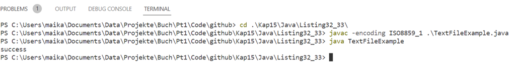 Compilerbefehl für Javac mit Encoding