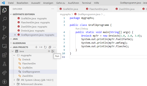 Java Projekt unseres Grafikprogramms