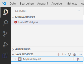 Java Projektexplorer in VSCode