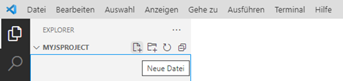 Erstellen einer neuen Datei in VSCode