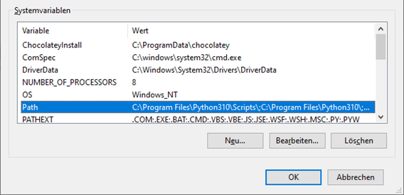 PATH Variable in Windows ändern