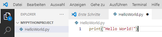 Hello World Programm in Python