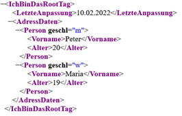 XML-Darstellung von FireFox